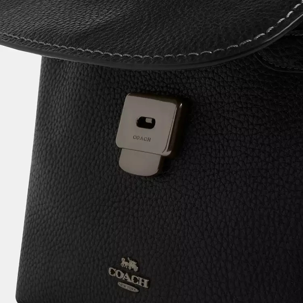 Coach Emory Top Handle Black Leather Handbag - Picture 6 of 11